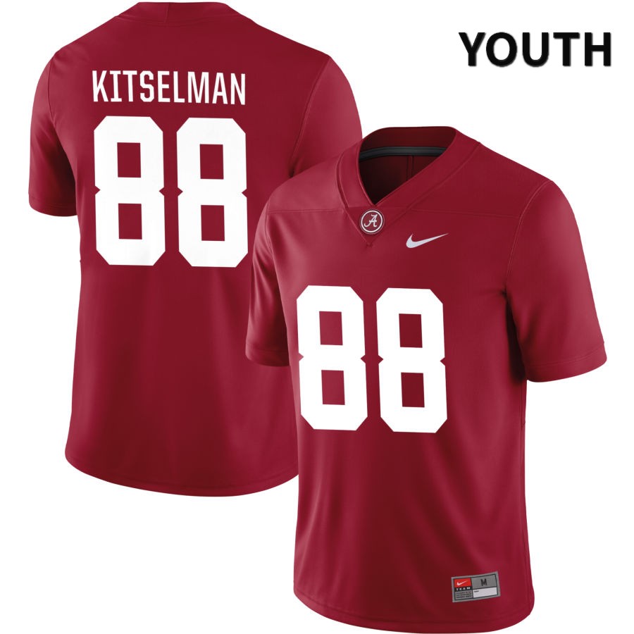 Alabama Crimson Tide Youth Miles Kitselman #88 NIL Crimson 2022 NCAA Authentic Stitched College Football Jersey HP16X48SZ